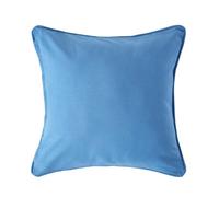 Homescapes Cotton Plain Air Force Blue Cushion Cover, 45 X 45 Cm