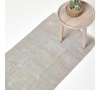 100% Cotton Plain Chenille Hall Runner, 66 x 200 cm Homescapes Light Grey 66cm x 200cm