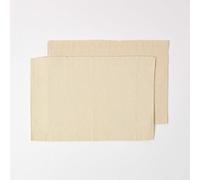 HOMESCAPES Premium Place Mats For Table, Set of 2, Non-Slip Cream Table Mats, 100% Cotton, Washable Ribbed Placemats for Kitchen & Dining - 50cm x 33cm