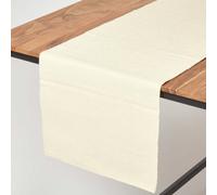 Homescapes Cotton Plain Cream Table Runner