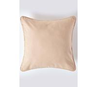 Homescapes Cotton Plain Cushion Cover In Beige Beige
