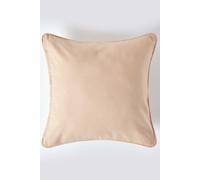 HOMESCAPES - 100% Cotton Plain Beige Large Cushion Cover - 60 x 60 cm Square - 24 x 24 Inches -Mink Stone Natural - Sofa Cushion Pillow Cover - Washable