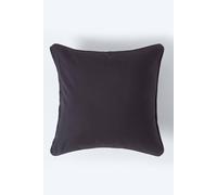 Homescapes - Cushion Cover - Plain 100% Cotton - Black Square - 45 x 45 cm (18 x 18) - Washable