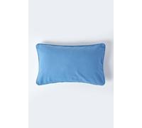 HOMESCAPES - 100% Cotton Plain Airforce Blue Cushion Cover - 30 x 50 cm Rectangular - 12 x 20 Inches - Sofa Cushion Pillow Cover - Washable