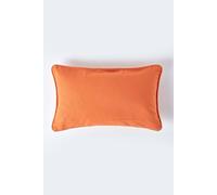 Homescapes Cotton Plain Burnt Orange Cushion Cover, 30 X 30Cm