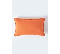 HOMESCAPES - 100% Cotton Plain Burnt Orange Cushion Cover - 30 x 30 cm Square - 12 x 12 Inches - Sofa Cushion Pillow Cover - Washable