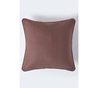 Homescapes Cotton Plain Cushion Cover In Chocolate Chocolate 30cm x 30cm