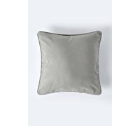 Cotton Plain Cushion Cover Homescapes Grey 45cm x 45cm