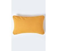 Homescapes Cotton Plain Cushion Cover In Mustard Mustard 30cm x 50cm