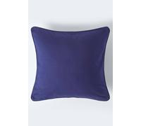 HOMESCAPES - 100% Cotton Plain Navy Large Cushion Cover - 60 x 60 cm Square - 24 x 24 Inches - Dark British Navy - Sofa Cushion Pillow Cover - Washable
