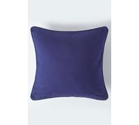 Homescapes Cotton Plain Navy Blue Cushion Cover, 60 X 60 Cm