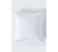 HOMESCAPES - 100% Cotton Plain Off White Large Cushion Cover - 60 x 60 cm Square - 24 x 24 Inches - Ivory - Sofa Cushion Pillow Cover - Washable