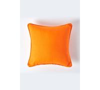 Homescapes Cotton Plain Orange Cushion Cover, 60 X 60 Cm