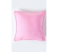 HOMESCAPES - 100% Cotton Plain Pink Cushion Cover- 30 x 30 cm Square - 12 x 12 Inches - Soft Baby Pink- Sofa Cushion Pillow Cover - Washable