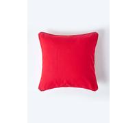 Homescapes Cushion Cover – 100% Cotton Plain, 60 x 60 cm Square, Deep Scarlet Red, Washable