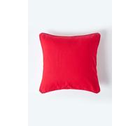 Homescapes Cushion Cover – 100% Cotton Plain, 60 x 60 cm Square, Deep Scarlet Red, Washable