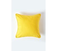 HOMESCAPES - 100% Cotton Plain Yellow Cushion Cover - 30 x 50 cm Square - 12 x 20 Inches - Bright Sunshine Yellow - Sofa Cushion Pillow Cover - Washable