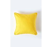Homescapes Cotton Plain Cushion Cover In Yellow Yellow 60cm x 60cm