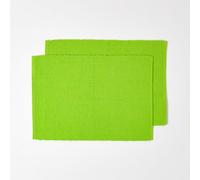 Homescapes Cotton Plain Lime Green Pack Of 2 Placemats