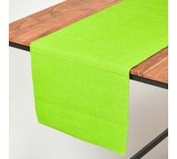 Homescapes Cotton Plain Lime Green Table Runner