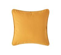 HOMESCAPES - 100% Cotton Plain Mustard Yellow Cushion Cover - 30 x 30 cm Square - 12 x 12 Inches - Sofa Cushion Pillow Cover - Washable