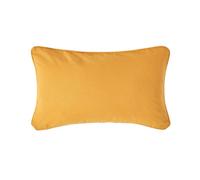 Homescapes Cotton Plain Mustard Yellow Rectangular Cushion Cover, 30 X 50 Cm
