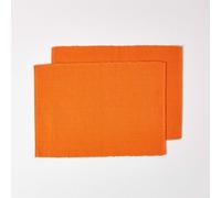 Homescapes Cotton Plain Orange Pack Of 2 Placemats