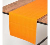 Homescapes Cotton Plain Orange Table Runner