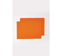 Homescapes Cotton Plain Pack of 2 Placemats in Orange Homescapes Orange