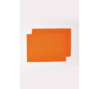Homescapes Cotton Plain Pack of 2 Placemats in Orange Homescapes Orange