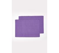 HOMESCAPES Premium Place Mats For Table, Set of 2, Non-Slip Purple Table Mats, 100% Cotton, Washable Ribbed Placemats for Kitchen & Dining - 50cm x 33cm