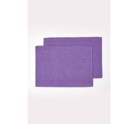 Cotton Plain Pack of 2 Placemats Homescapes Purple One Size