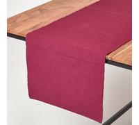 Homescapes Cotton Plain Plum Table Runner