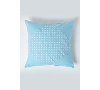(60 x 60 cm, Blue Polka) Cotton Plain and Polka Dots Cushion Cover