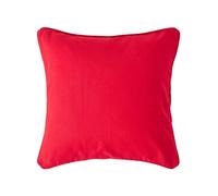Homescapes Cushion Cover – 100% Cotton Plain, 60 x 60 cm Square, Deep Scarlet Red, Washable
