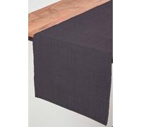 HOMESCAPES - Table Runner - Black - 100% Ribbed Cotton - 17 x 70 Inch ( 44 x 178 cm ) - Easy care - Washable at 40 Deg C