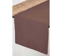HOMESCAPES - Table Runner - Chocolate Brown - 100% Ribbed Cotton - 17 x 70 Inch ( 44 x 178 cm ) - Easy care - Washable at 40 Deg C