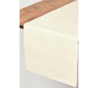 Homescapes Cotton Plain Table Runner In Cream Cream