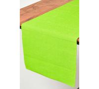 HOMESCAPES - Table Runner - Lime Green - 100% Ribbed Cotton - 17 x 70 Inch ( 44 x 178 cm ) - Easy care - Washable at 40 Deg C