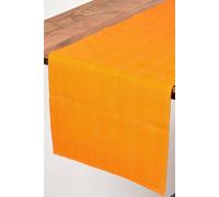 Homescapes Cotton Plain Orange Table Runner