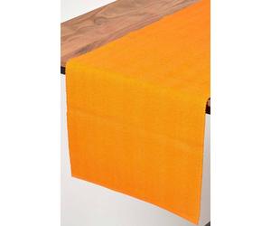 Homescapes Cotton Plain Table Runner In Orange Orange
