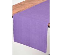 Homescapes Cotton Plain Table Runner In Purple Purple