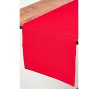Homescapes Cotton Plain Table Runner In Red Red