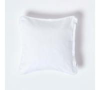 Homescapes Cushion Cover 100% Cotton Plain Large Square 60 x 60 cm (24 x 24 inches) White - Washable
