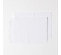 HOMESCAPES Premium Place Mats For Table, Set of 2, Non-Slip White Table Mats, 100% Cotton, Washable Ribbed Placemats for Kitchen & Dining - 50cm x 33cm
