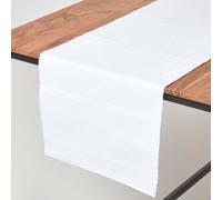 Homescapes Cotton Plain White Table Runner