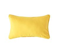 Homescapes Cotton Plain Yellow Rectangular Cushion Cover, 30 X 50 Cm