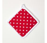 Cotton Polka Dot Red White Pot Holder Homescapes Red One Size