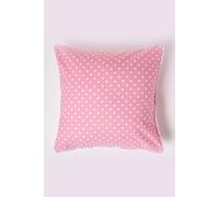 HOMESCAPES - 100% Cotton - Polka Dots - Large Cushion Cover - 60 x 60 cm Square - 24 x 24 Inches - Pink White - 100% Cotton Sofa Pillow Cushion Cover - Washable