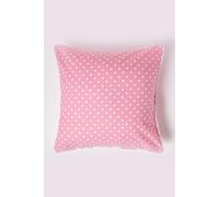 HOMESCAPES - 100% Cotton - Polka Dots - Large Cushion Cover - 60 x 60 cm Square - 24 x 24 Inches - Pink White - 100% Cotton Sofa Pillow Cushion Cover - Washable